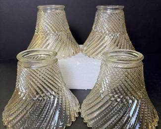 171 setoffourvintageglasslampshadesin