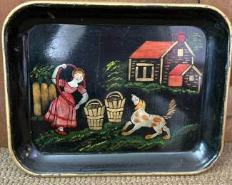 278 handpaintedmetaltolewaretrayfolkar