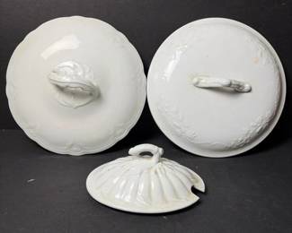 193 mixedantiquewhiteporcelaintureenlid