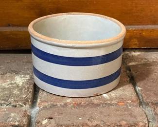 122 stonewarecrockwithbluestripes