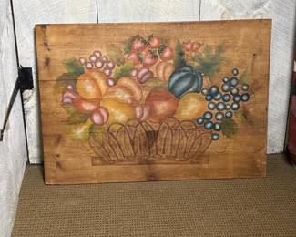 134 vintagehandpaintedwoodenwallplaque