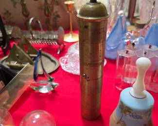 Antique brass grinder.