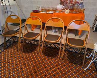 Mid-Century Modern folding card table chairs.
