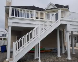 Vinyl railing; stairs