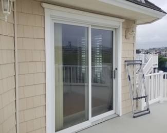 Sliding glass doors; Polder drying rack