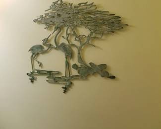Mid-century Heron Crane wall art