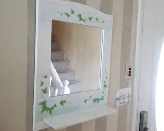 Painted mirror with shelf