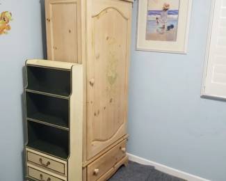 Two drawer bookcase; armoire