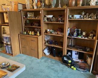 Two Bookshelves, File Cabinet with shelf and Office Desk set.