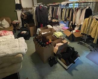 Ladies Clothing, Dresses and Shoes, Drapes, Jackets
