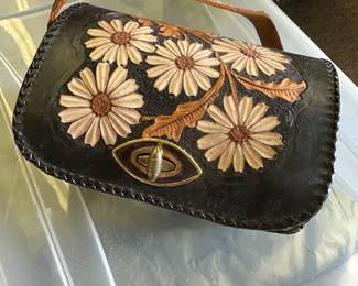 Fabulous tooled leather shoulder handbag