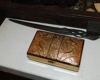 Vintage compact, letter opener