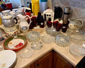 Vintage dishes and glassware