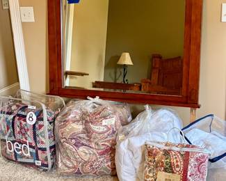 Mirror and bedding