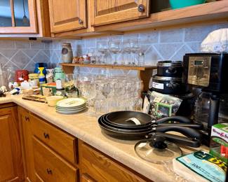 Glasses and kitchen