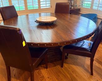 Nothing better than a round table for conversation with family and friends, solid wood