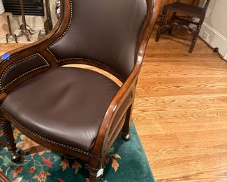 Beautiful leather and wood office chair
