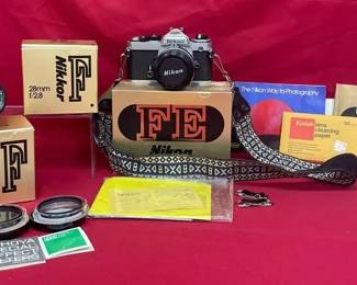 Vtg Nikon FE Camera  Lenses