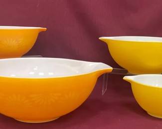 Vtg Pyrex Daisy Cinderella, Mixing Bowls