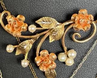 Vintage Goldfilled Jewelry Lot With Real Pearls Plus