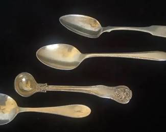 Antique Sterling Baby Spoon, Heavy Master Salt  Teaspoons