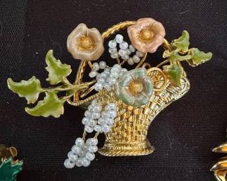 Rhinestone Floral Pins some tremblers, Earrings, Necklace  More