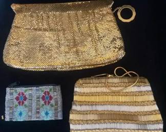 Vintage Purse Lot Whiting Davis Gold Mesh Hong Kong Glass Bugle Beads