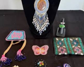 Hand Beaded Jewelry Lot  Native American and Other