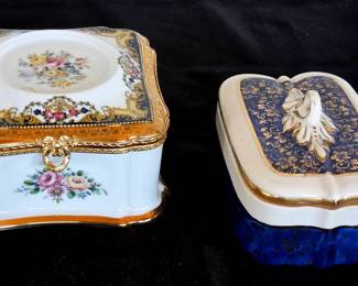 Limoges And Taube Porcelain Dresser Vanity Boxes