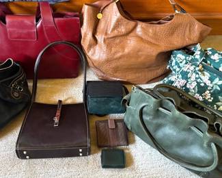 Leather Purse Assortment  Cole Haan, Coach, Chetham, DKNY, Franklin Covey, Etc