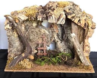 Vintage German Large Corkwood Nativity Creche