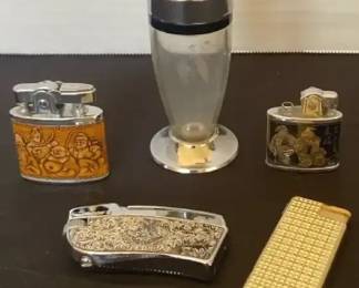 Vintage Lot Of Lighters  Hanson, Prince, Perky  Chased Silver