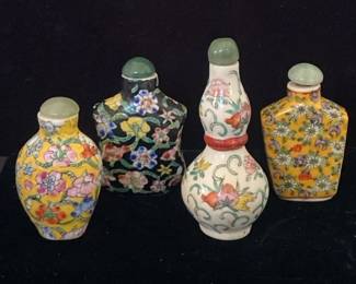 Yellow Enameled Porcelain Snuff Bottles  More
