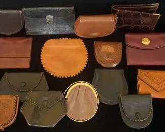 Vintage Mens Leather Change Purse Lot  Black  Brown, Bosco, Amity  More