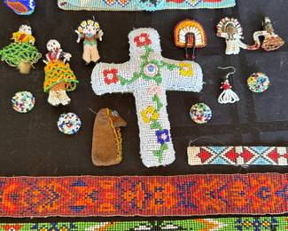 Antique Vintage Native American Hand Beaded Lot