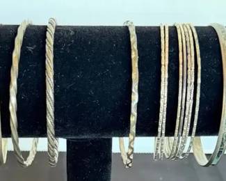 Mexican Sterling Silver Bracelets, Earrings  Pendants