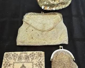 Antique Silver Mesh, Sequin and Glass Beaded Purses