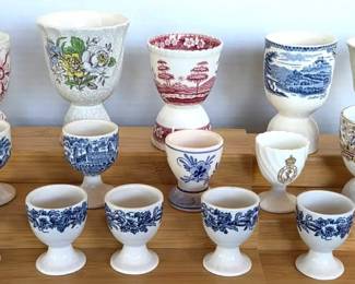 Antique  Vintage Egg Cups  Coalport, Staffordshire Transferware  More