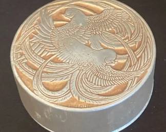 Antique Lalique Fleurs DAmour Roger Et Gallet Paris Powder Box