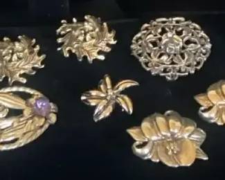 Vintage Silvertone Leaf  Flowers, Jewelry Lot