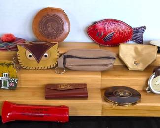 Vintage Souvenir  Novelty Coin Purses, Compact, Key  Needle Cases
