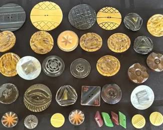 Big, Huge  More Vintage Buttons  Carved Bakelite, Celluloid