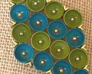 Retro Lime, Green  Blue MidCentury Pins, Necklaces  Earrings, Plastic Circle Belt Lot