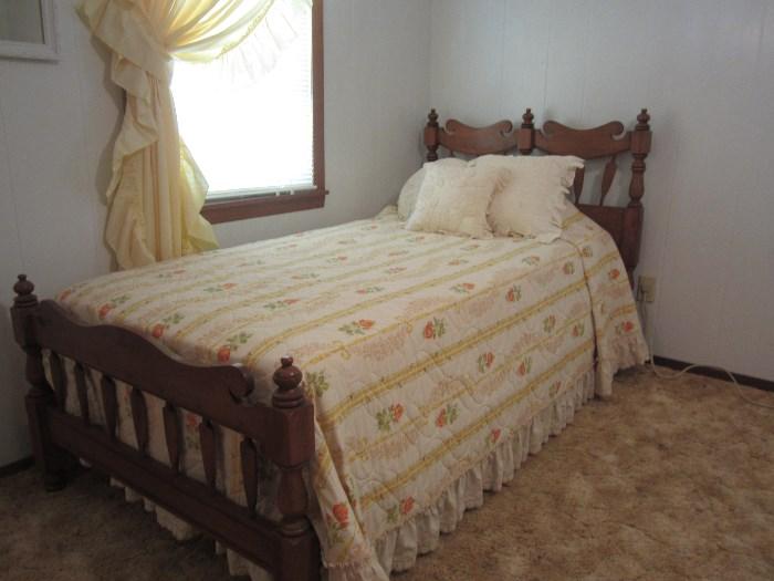 Two Solid Wood Twin Headboard and Footboard With Mattresses