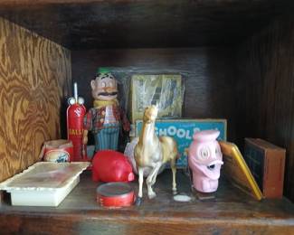 Vintage Donald Duck Pencil Sharpener, Vintage Breyer Horse, 1950s-1960s "Gino" battery-operated toy