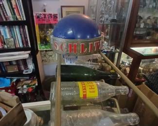 Vintage bottles and Schlitz Light