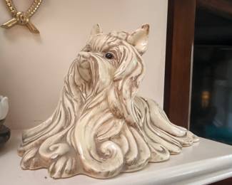 Italian ceramic Yorkie terrier dog statue
