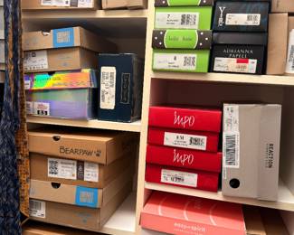 Bearpaw and designer shoe boxes, new shoes