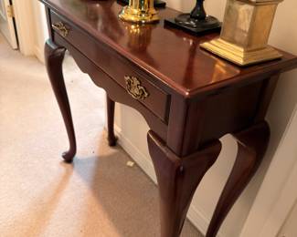 Queen Anne cherry console hall table