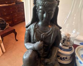 Large Asian Quan Yin seated statue